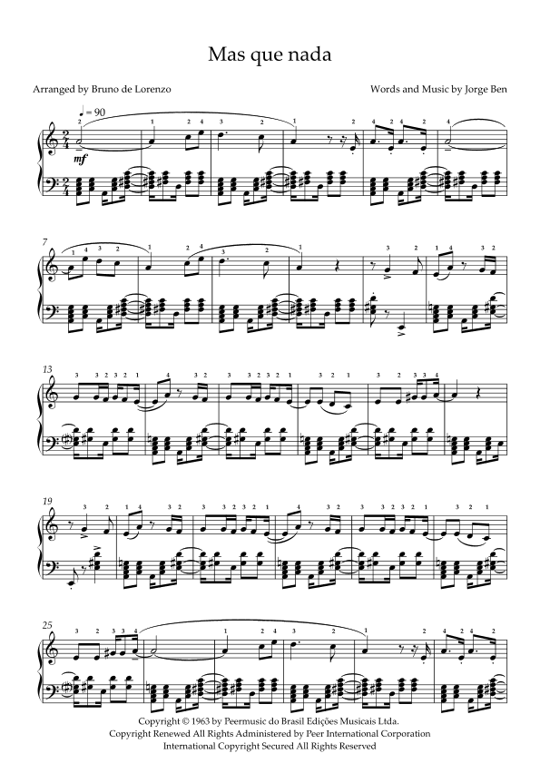 Mas Que Nada (arr. Bruno de Lorenzo)