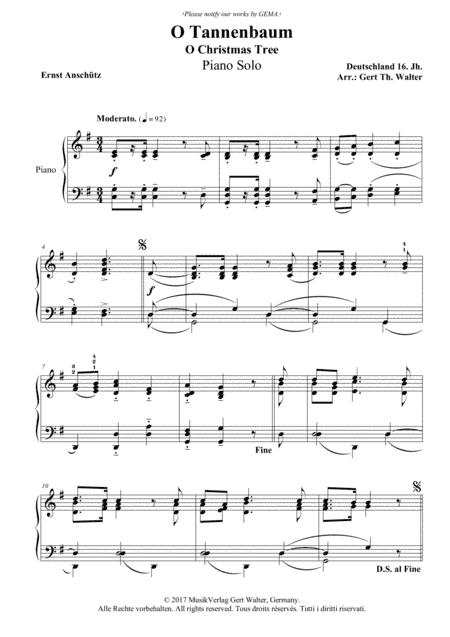 O Christmas Tree (arr. Gert Th. Walter)
