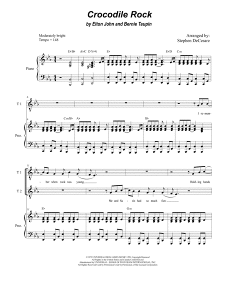 Crocodile Rock (arr. Stephen DeCesare)