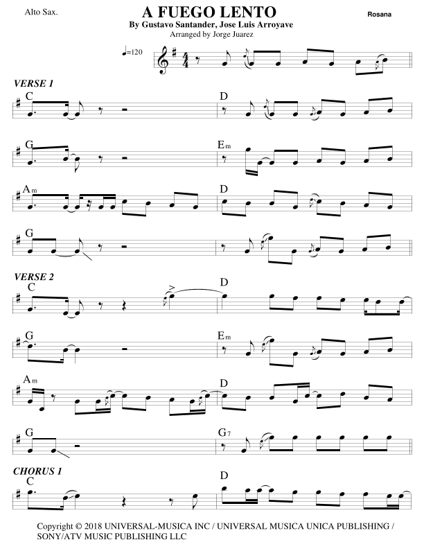 A Fuego Lento (arr. Jorge Juarez)
