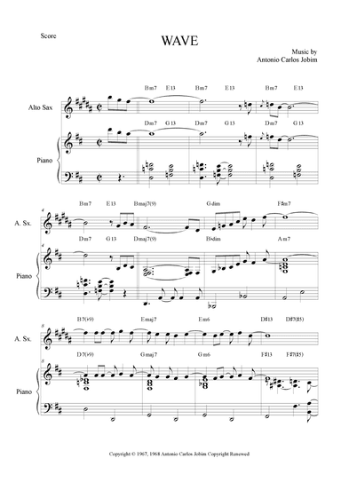Wave (arr. The Sheet Music Library)