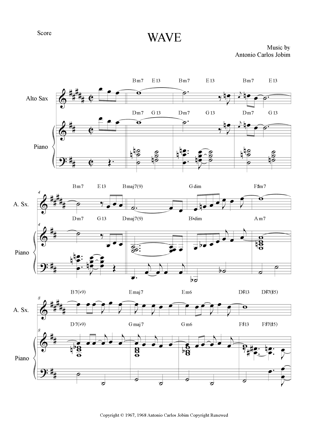 Wave (arr. The Sheet Music Library)