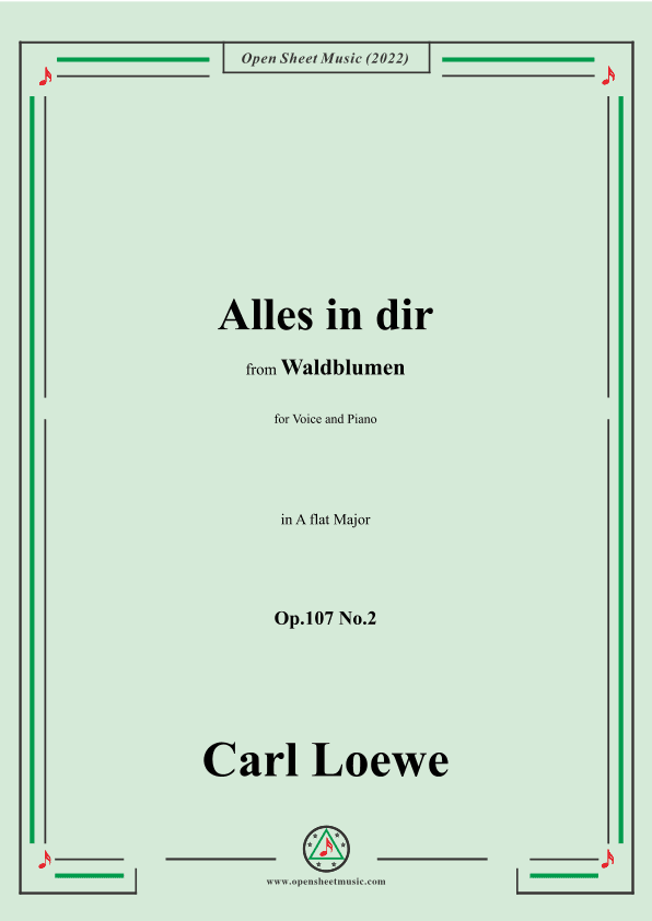 Loewe-Alles in dir,Op.107 No.2,in A flat Major (arr. OSM Press)