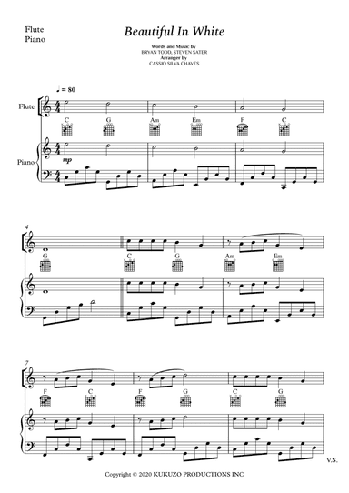 Beautiful In White (arr. Cássio Silva Chaves)