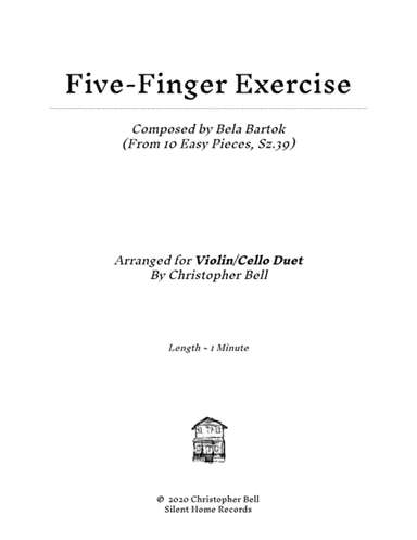 Bela Bartok - Five-Finger Exercise(From 10 Easy Pieces) - Violin/Cello Duet (arr. Christopher Bell)