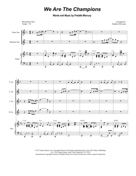 We Are The Champions (arr. Stephen DeCesare)