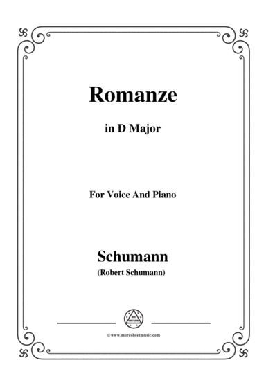 Schumann-Romanze,in D Major,for Voice and Piano (arr. MSM)