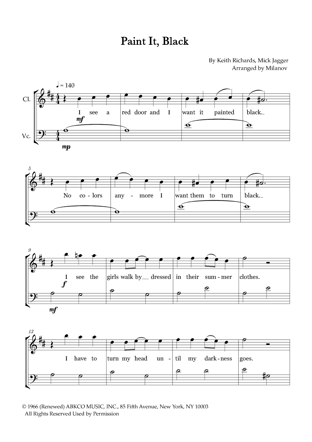 Paint It, Black (arr. Milanov)