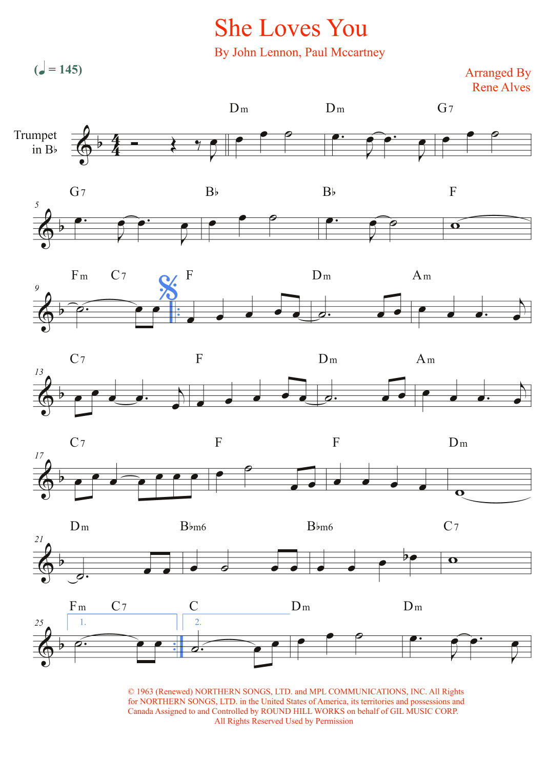 She Loves You (arr. Rene Alves)