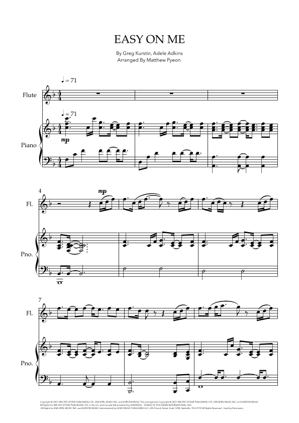 Easy On Me (arr. Matthew pyeon)