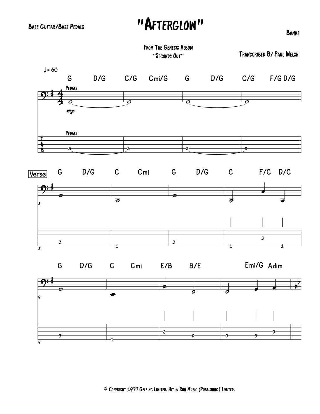 Afterglow (arr. P Welsh)