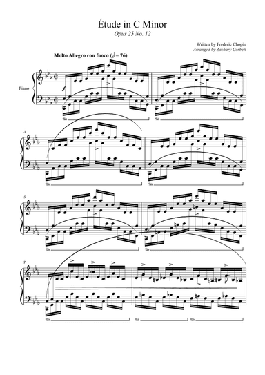 Etude Opus 25 No. 12 (Ocean) (arr. Zachary Corbett)