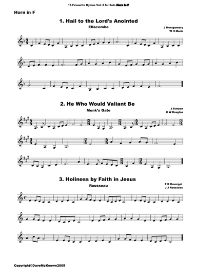 16 Favourite Hymns Vol.2 for solo Horn in F (arr. David McKeown)