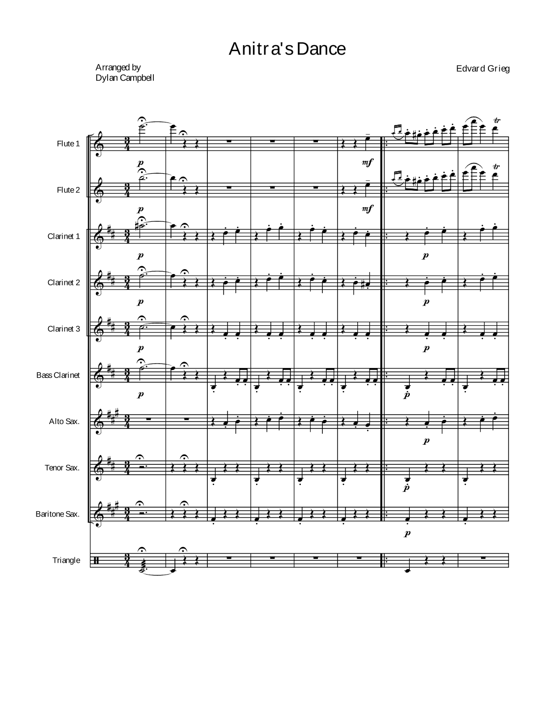 "Anitra's Dance" from Peer Gynt Suite (arr. Dylan Campbell)