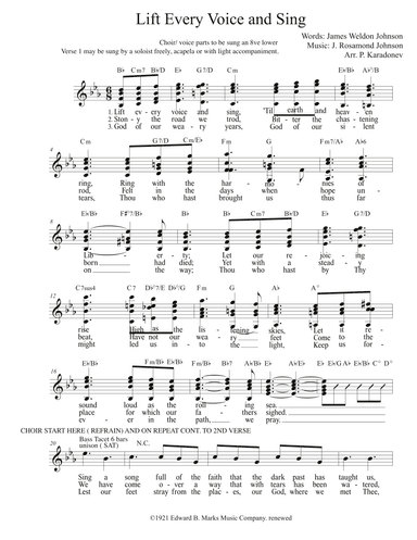 Lift Every Voice and Sing (arr. P. Karadonev)