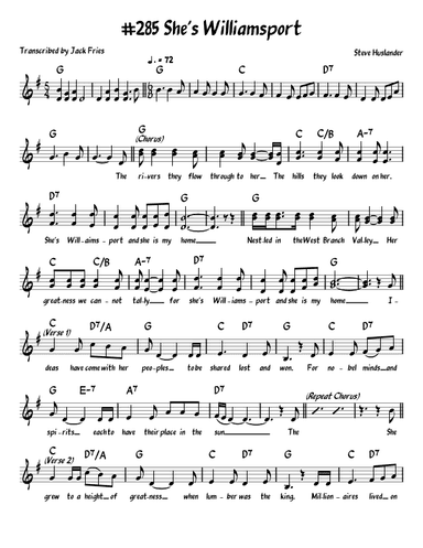 She's Williamsport (arr. John Fries)