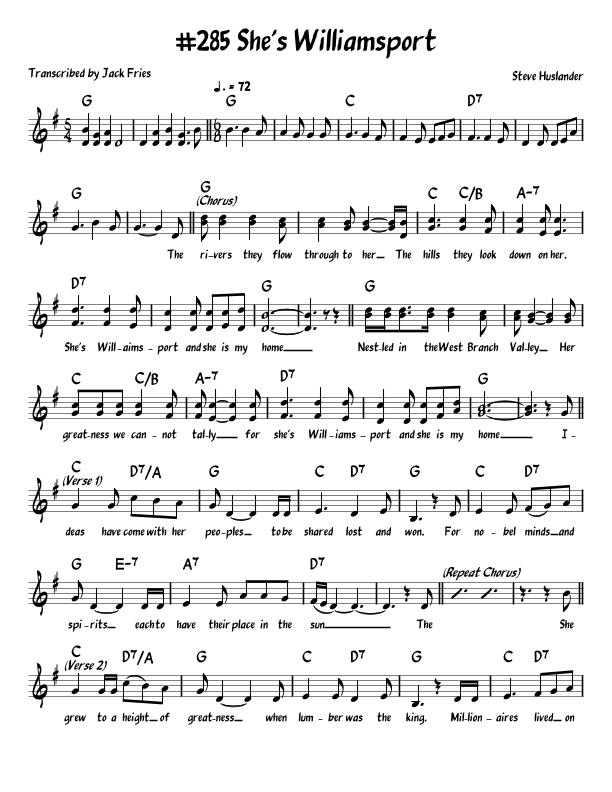 She's Williamsport (arr. John Fries)