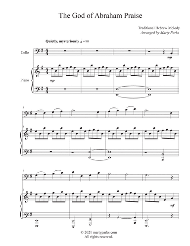 The God of Abraham Praise (Cello-Piano) (arr. Marty Parks)