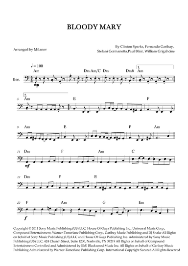 Bloody Mary (arr. Milanov)