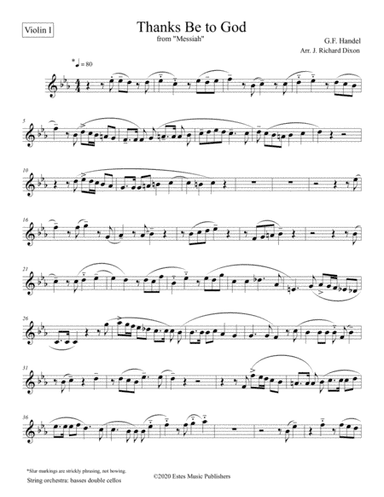 Thanks Be to God-string quartet: 1st Violin (arr. J. Richard Dixon)
