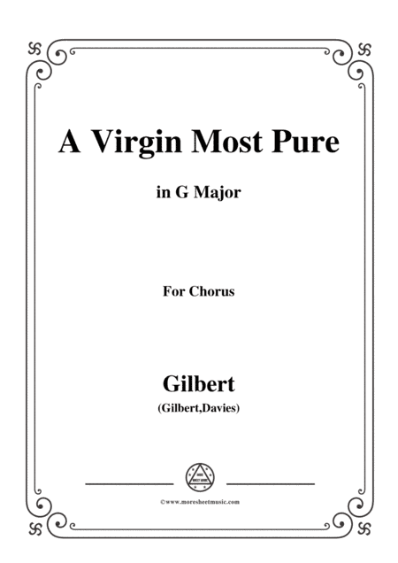 Gilbert-Christmas Carol,A Virgin Most Pure,in G Major (arr. MSM)