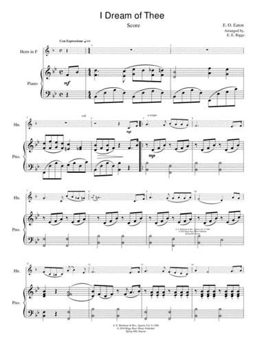 I Dream of Thee (arr. E. E. Biggs)