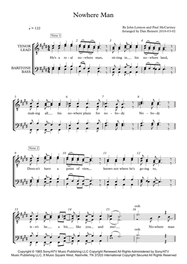 Nowhere Man (arr. Dan Bennett)