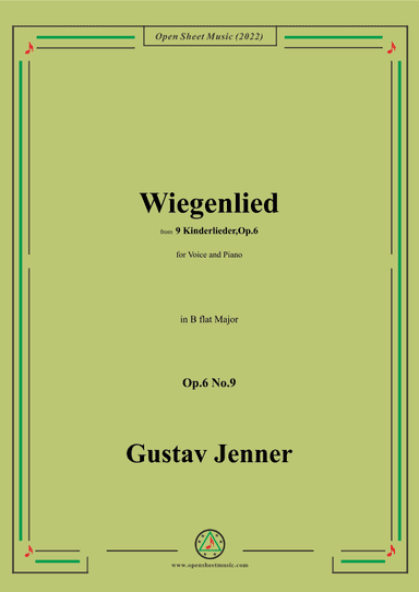 Jenner-Wiegenlied,in B flat Major,Op.6 No.9 (arr. OSM Press)