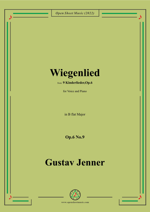 Jenner-Wiegenlied,in B flat Major,Op.6 No.9 (arr. OSM Press)