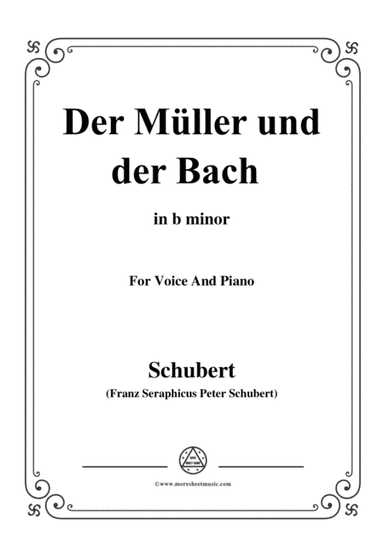 Schubert-Der Müller und der Bach,from 'Die Schöne Müllerin',Op.25 No.19,in b minor,for Voice&Piano (arr. MSM)