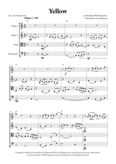 Yellow (arr. Tom Drummond)