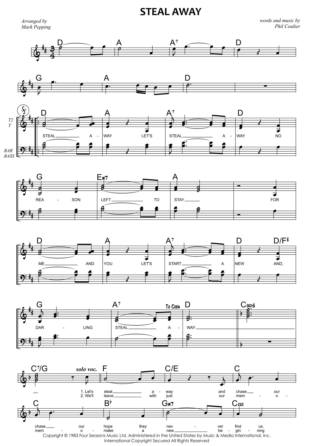 Steal Away (arr. Mark Pepping)