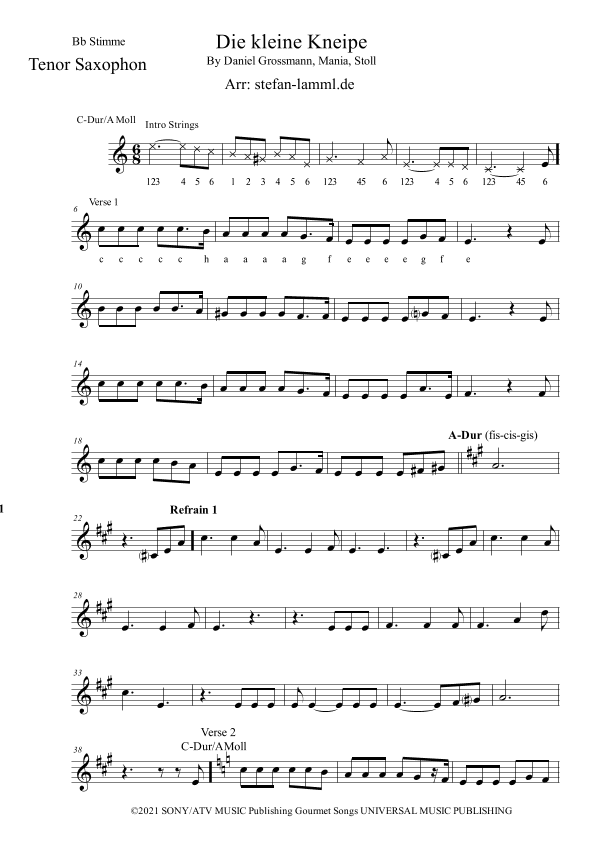 Die Kleine Kneipe (arr. stefan-lamml.de)