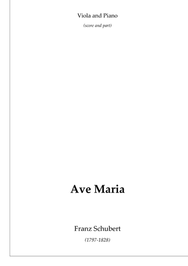 Schubert's Ave Maria (viola and piano) (arr. Passoni Music)
