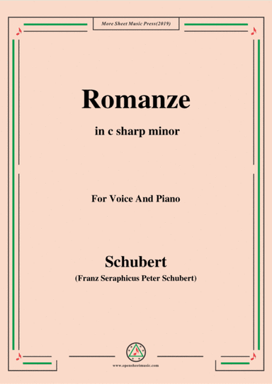 Schubert-Romanze,from 'the play Rosamunde',in c sharp minor,Op.26,for Voice and Piano (arr. MSM)