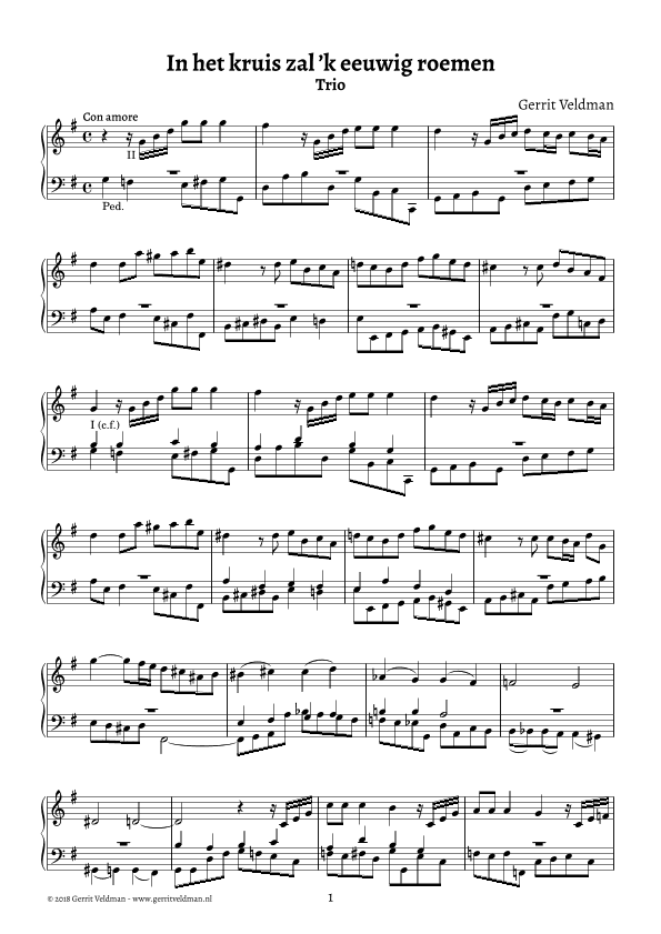 In het kruis zal 'k eeuwig roemen (trio)