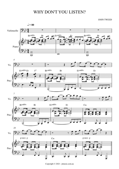 I Need To See Him for Cello and Piano