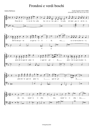 Frondosi e verdi boschi (arr. Early Music Scores)