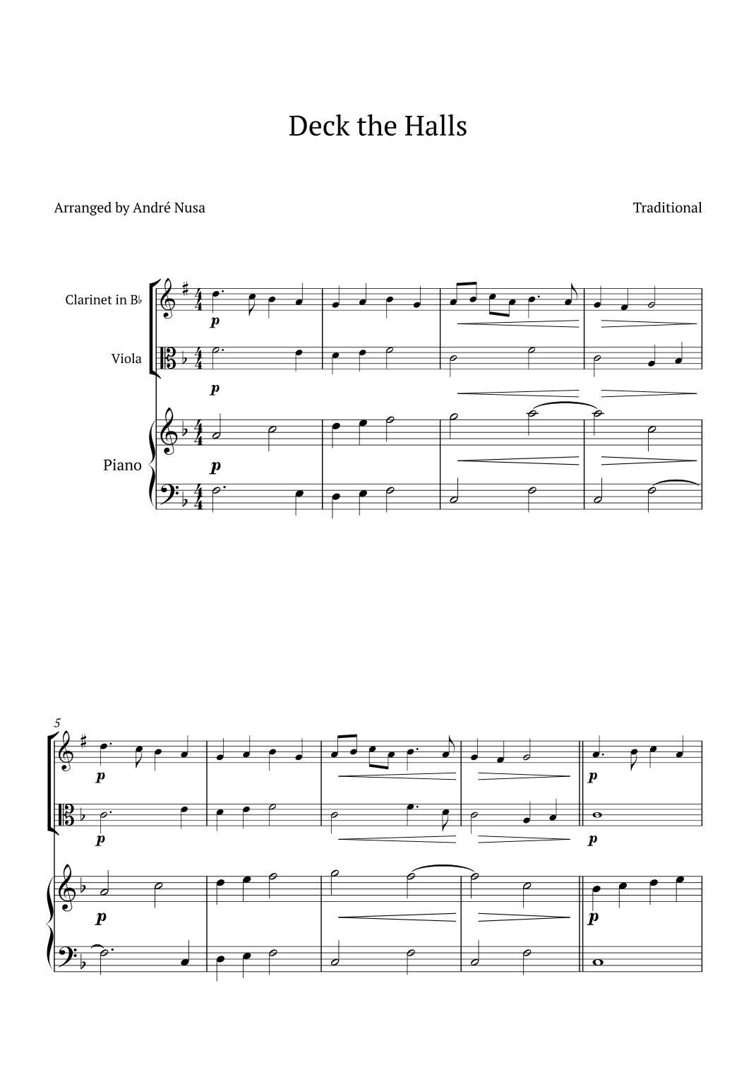 Deck the Halls (arr. André Nusa)