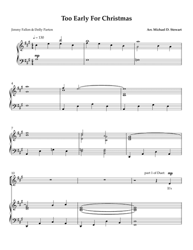 Too Early For Christmas (arr. Michael Stewart)