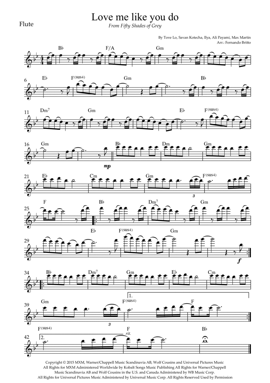Love Me Like You Do (arr. Fernando Britto)