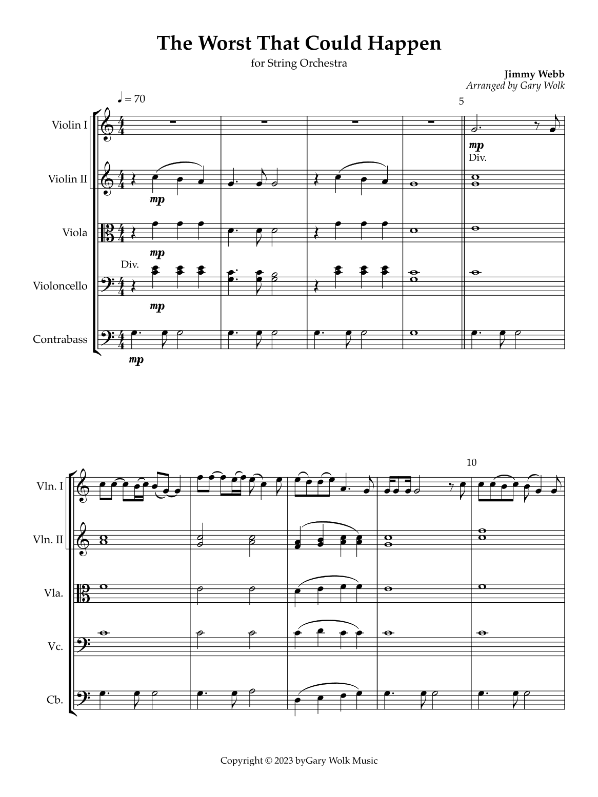 The Worst That Could Happen (arr. Gary Wolk)