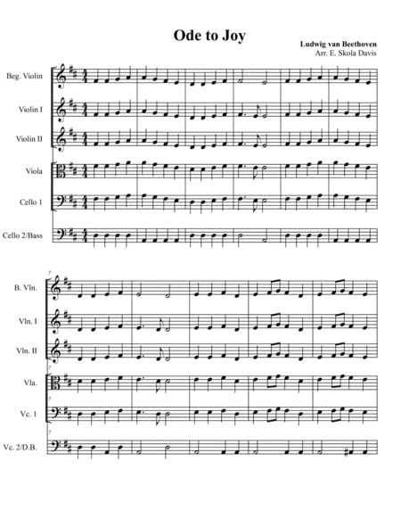 Ode to Joy Theme (arr. Elizabeth Skola Davis)