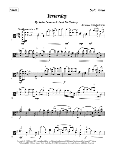 Yesterday (arr. Stefanie Fife)