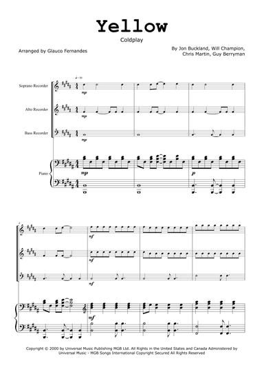 Yellow (arr. Glauco Fernandes)