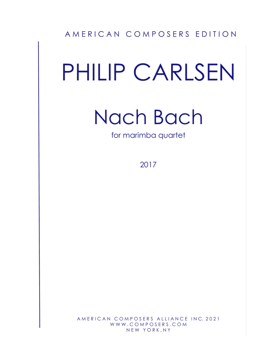 [Carlsen] Nach Bach (arr. American Composers Alliance Inc.)