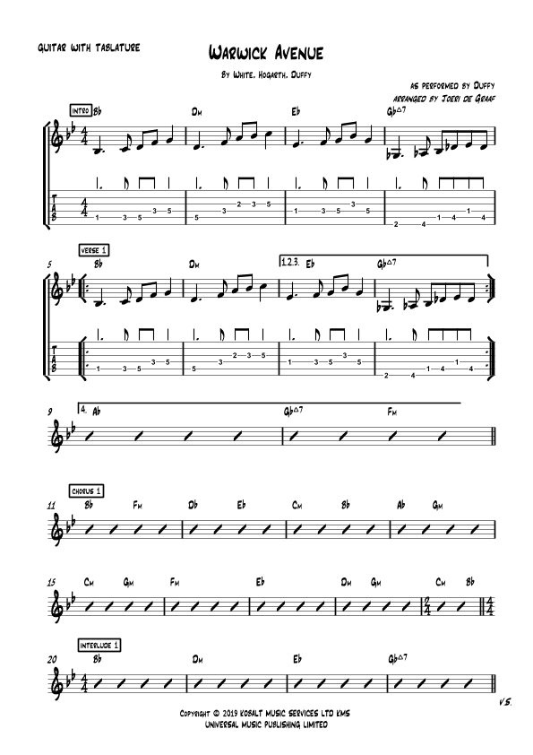 Warwick Avenue (arr. Joeri de Graaf)