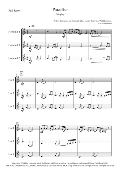 Paradise (arr. Fabio Britto)