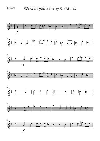 We Wish You a Merry Christmas - Clarinet Solo (arr. y)
