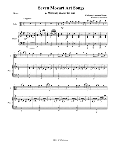 Seven Mozart Art Songs (arr. Kenneth D. Friedrich)